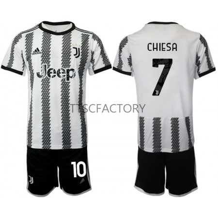 Billiga Fotbollströjor Juventus Chiesa 7 Barn Hemma tröja 2022/23 Kortärmad